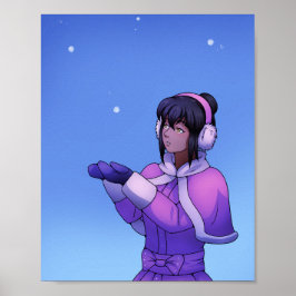 雪に驚く ポスター