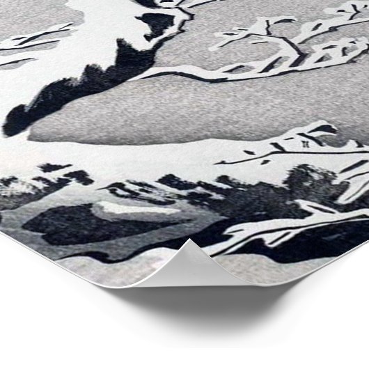 雪に鷹,古邨ホーク雪に覆われた枝,大原小村 ポスター (角)