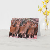 雪に鹿カスタムを乗せたメリークリスマスカード カード (黄色い花)