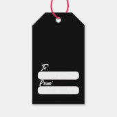 雪のある伝統的な赤いクリスマスポインセチア ギフトタグ (裏面)