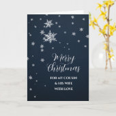 雪のいとこ彼の妻はクリスマスを楽しむ カード (黄色い花)