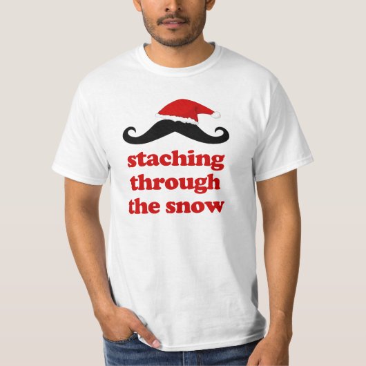 雪のおもしろいなクリスマスサンタによってstaching tシャツ (正面)