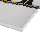 雪のおもしろいな漫画のペンギンの群集 カッティングボード (角)