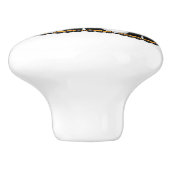 雪のおもしろいな漫画のペンギンの群集 セラミックノブ (側面)