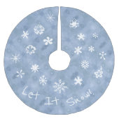 雪のおもしろいよくはしゃぐ雪をライトブルー ブラッシュドポリエステルツリースカート (正面)