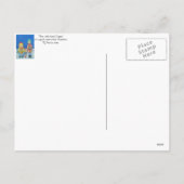 雪のおもしろいクリスマスデザインのキャロル歌手 シーズンポストカード (裏面)