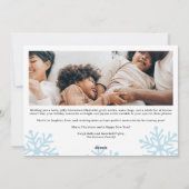 雪のおもしろいスクリプトメリークリスマスファミリー5枚の写真 シーズンカード (裏面)