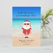 雪のおもしろいフロリダサンタビーチクリスマス シーズンカード (スタンド正面)