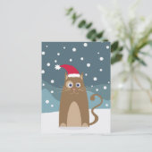 雪のおもしろい子猫 ポストカード (スタンド正面)