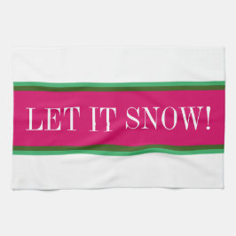 雪のおもしろい鮮やかなピンクの緑の白ストライプ色 キッチンタオル