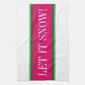 雪のおもしろい鮮やかなピンクの緑の白ストライプ色 キッチンタオル (縦)