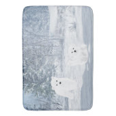 雪のおもしろい-白くまカブス、 バスマット (正面縦)