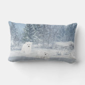 雪のおもしろい-白くまカブス、 ランバークッション (裏面)