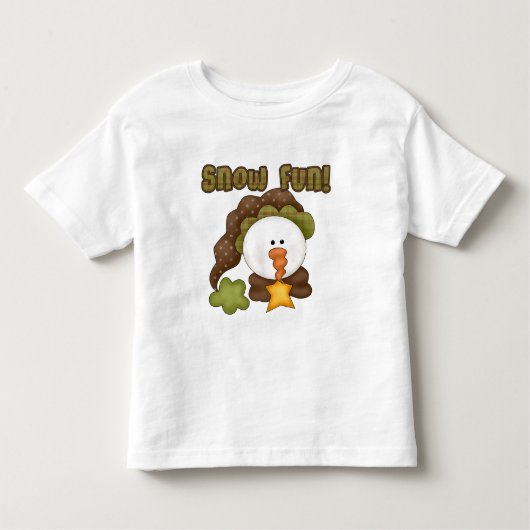 雪のおもしろいTシャツ1枚/ギフト トドラーTシャツ (正面)