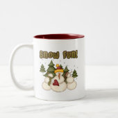 雪のおもしろいTシャツ2枚/ギフト ツートーンマグカップ (左)