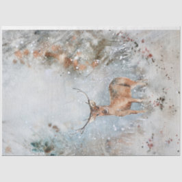 雪のお洒落クリスマスに水色の鹿 薄葉紙