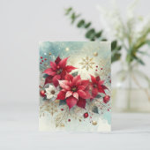 雪のお洒落ポインセチアのクリスマスクラップブック (スタンド正面)