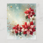 雪のお洒落ポインセチアのクリスマスクラップブック (裏面)