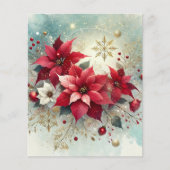 雪のお洒落ポインセチアのクリスマスクラップブック (正面)