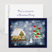 雪のお菓子の家 招待状 (正面/裏面)