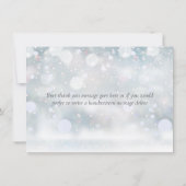 雪のかけらの緑の葉 サンキューカード (裏面)