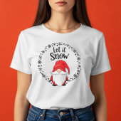雪のかわいいクリスマス格言と雪片 Tシャツ