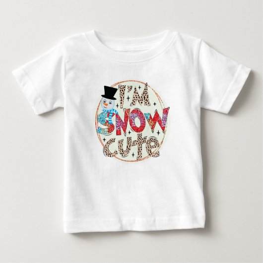 雪のかわいいクリスマス ベビーTシャツ (正面)