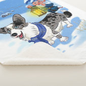 雪のかわいく青いmerle シェルパブランケット (3/4)