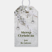 雪のきらめくクリスマスプレゼントラベル ギフトタグ (正面)