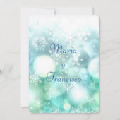 雪のしずく ウェディング 招待状 (裏面)