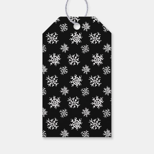 雪ののぞき |赤い格子縞 ギフトタグ (裏面)