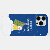 雪のひげ - メリークリスマス猫 iPhoneケース (裏面横)