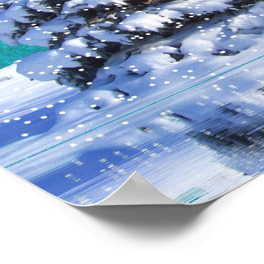 雪のぼやけた木 ポスター (角)