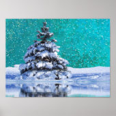 雪のぼやけた木 ポスター (正面)