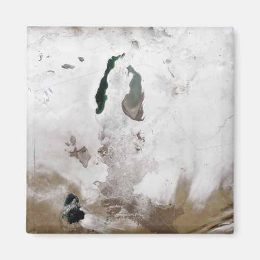 雪のまわりに荒海 マグネット (正面)