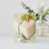 雪のようなギフトのグリーティングカードとステッカー ポストカード (スタンド正面)