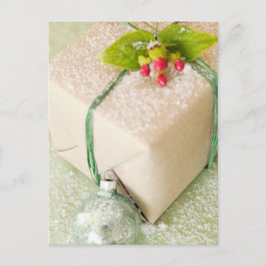 雪のようなギフトのグリーティングカードとステッカー ポストカード (正面)