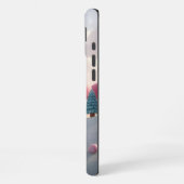 雪のようなピンクのキャンディランド妖精の城 iPhoneケース (左側面)