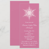 雪のようなピンクのベビーシャワー招待状 招待状 (正面/裏面)