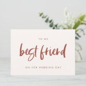 雪のようなピンク 親友の結婚式の日におくりものカード 招待状 (スタンド正面)