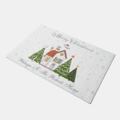 雪のような魔法のクリスマスビレッジ ドアマット (アングル)