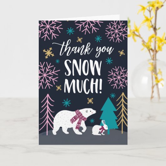 雪のようにたくさんありがとう | 冬の不思議の国 カード (黄色い花)