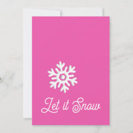 雪のように優しい ミニマル ピンク ホワイト スノーフレーク シーズンカード