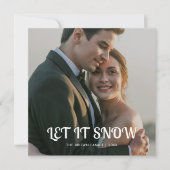 雪のように優しく ロマンチックなカップルホリデーカード シーズンカード (正面)