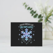 雪のように優しさを広げよう クリスマス先生 ポストカード (スタンド正面)