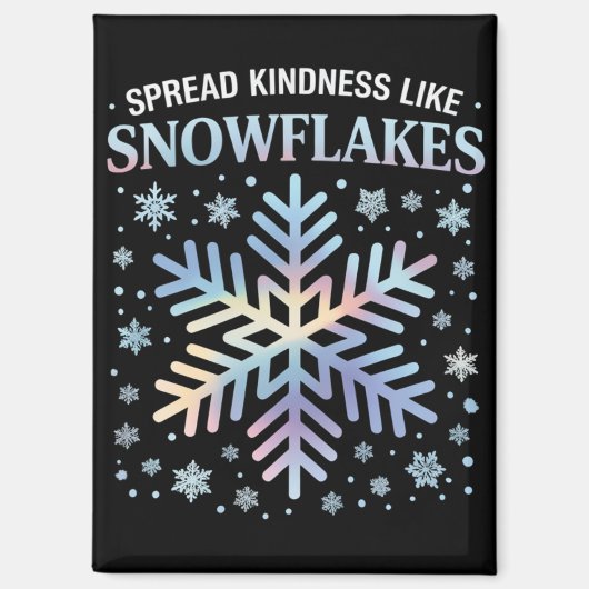 雪のように優しさを広げるクリスマスの先生 マグネット (正面)
