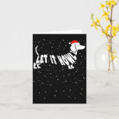 雪のように吠えろ 面白いダックスフンドの冬のユーモア カード (黄色い花)