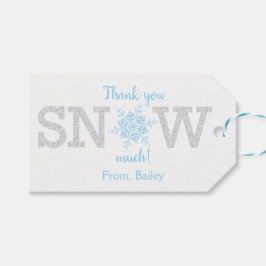 雪のように感謝します ワンダーランド ブルー シルバー ギフトタグ