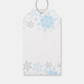 雪のように感謝!冬の不思議の国 ブルー雪 ギフトタグ (裏面)