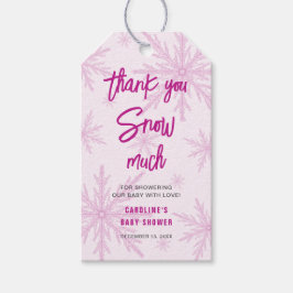 雪のように感謝♡雪の花の女の子ベビーシャワー ギフトタグ